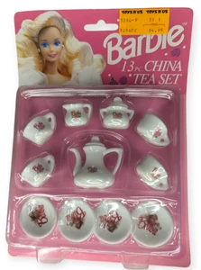 Vintage 1992 Mattel Barbie 13 Piece China Tea Set NIB Sealed - Picture 1 of 9
