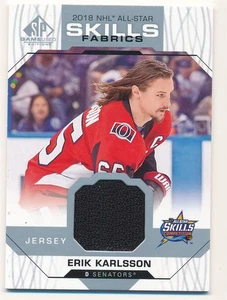 ERIK KARLSSON 2018-19 SP GAME USED SKILLS FABRICS ALL-STAR HOCKEY JERSEY PATCH - Bild 1 von 2