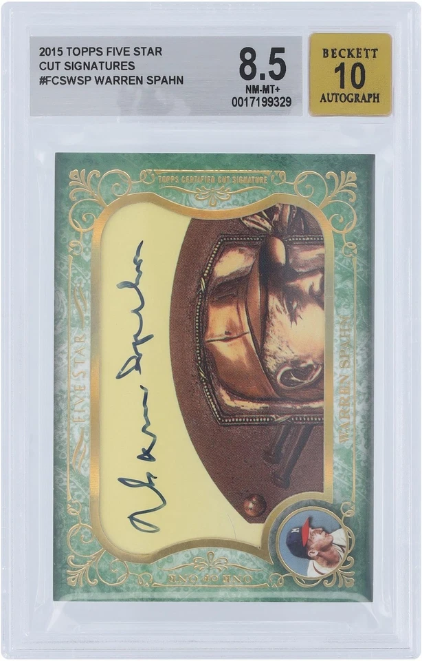 Warren Spahn Braves Signed 2015 Topps Five Star #FCS-WSP #1/1 BGS 8.5/10 Card - Image 1 of 4