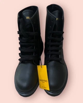 Botas de combate femininas Valentino By Mario Valentino couro Marti ~~ novas na caixa - Imagem 1 de 4