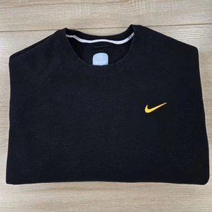 Men's L Nike Nocta Black Tech Fleece Crew Neck Swoosh Black Pullover Sweater - Picture 1 of 6