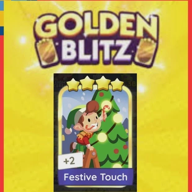1 x Festive Touch :- golden blitz Monopo_li_go Stickers (instant send) - Image 1 of 1