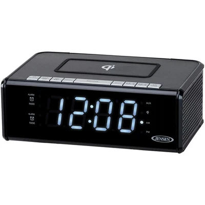JENSEN® Dual Alarm Clock Radio with Qi® Charging - Image 1 of 4