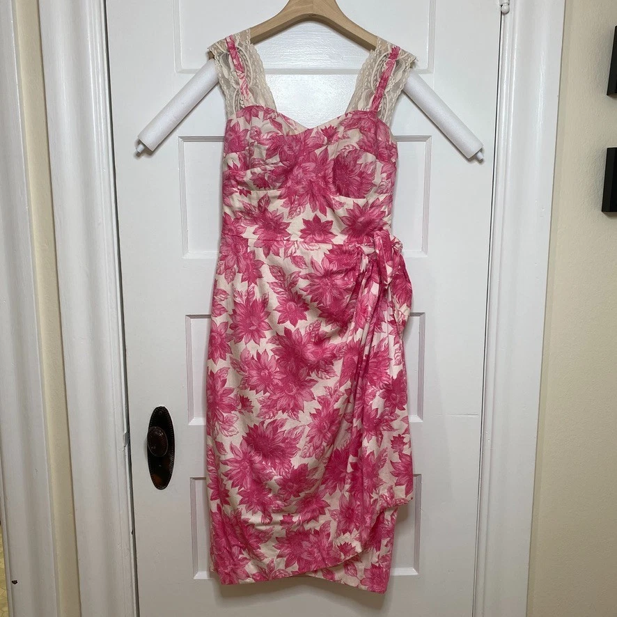 Vintage 1950s Cocktail Dress Womens XS Coquette Dainty Floral Glam Party Retro - Image 1 of 4