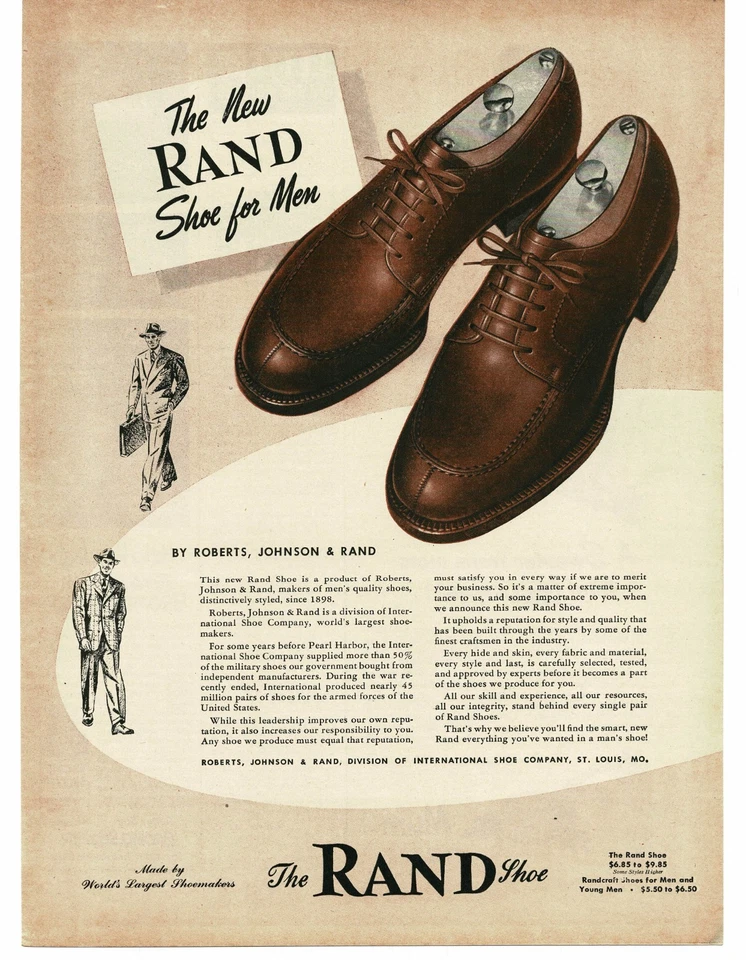 1946 The RAND Shoes For Men Vintage Print Ad - Image 1 of 1