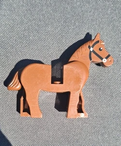 Vintage Lego Brown Horse Mini Figure with Black Bridle 7-02 - Picture 1 of 1