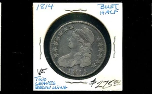 MEDIO DÓLAR BUSTO TAPADO 1814 en tono en muy buen estado - Imagen 1 de 2
