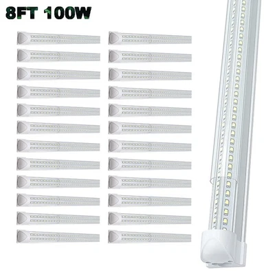 25 PACK 8 Foot LED Shop Light Integrated Bulbs 100W 6500K Garage Led Tube Lights - Image 1 of 4