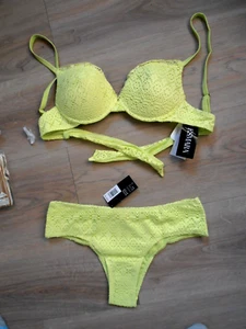 süßes Bikini Set, Neon mit Spitze Gr. 36 38 Cup B NEU - Bild 1 von 6