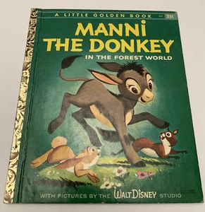 VG Disney Little Golden Book Manni the Donkey 1st Edition Hardcover 1959 - Picture 1 of 4