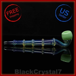 10" Handmade Smooth Green Ring Gandalf Sherlock Tobacco Smoking Bowl Glass Pipes - Picture 1 of 5