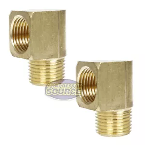 2 Pack 3/4" Male NPTF x Female NPTF 90 Degree Street Elbow Solid Brass Fitting - Picture 1 of 6