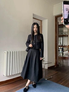 Chaqueta Plegable Patchwork Abrigo Francés Otoño Invierno Top Corto - Imagen 1 de 10