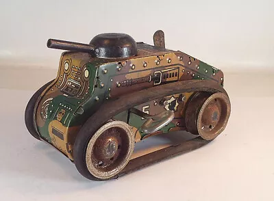 Marx Blech Tin Toy Panzer - Tank - Char Mit Uhrwerkantrieb #2777 • 59.99€