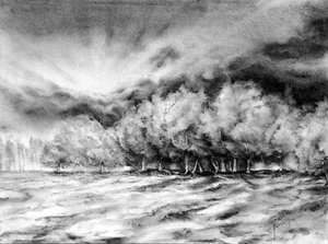 Bosquet en Plaine - Fusain (Oeuvre originale) signé - Imagen 1 de 3