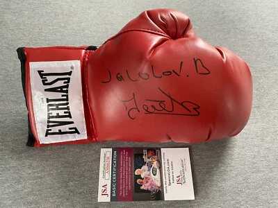BAKHODIR JALOV AUTOGRAPH RED EVERLAST 16 OZ BOXING GLOVE JSA AM66250 - Image 1 of 3