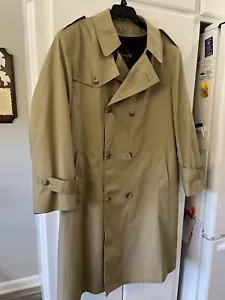 Botany 500 Herren Khaki Fell Gefüttert Mantel Mac Trench 44 Lang. LESEN - Bild 1 von 8
