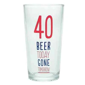 40th Birthday Pint Glass 40th Birthday Gift 40th Glass 40 pint glass - Picture 1 of 2