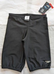 Speedo Boy's swimsuit Solid Youth Jammer Black size 12 NEW - Picture 1 of 4