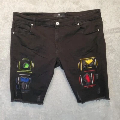 Pantalones Cortos Focus Jeans Para Hombre Etiqueta Talla 42 Negro Envejecido Dobladillo Crudo Denim Cremallera Foto 1 de 4