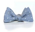 Nwt Men's Bow Tie Dusty Blue Polka Dot Bow Tie Self -Tied Gift Box S442