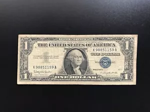 US $1 Dollar 1957-B Old Circulated SILVER CERTIFICATE USA Banknote Bank Bill - Picture 1 of 2
