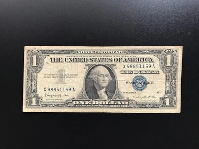 US $1 Dollar 1957-B Old Circulated SILVER CERTIFICATE USA Banknote Bank Bill - Image 1 of 2