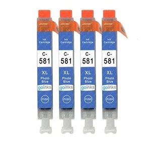 Go Inks Compatible CLI-581PB XL Photo Blue Ink Cartridge - 4 Pack for Canon - Picture 1 of 5