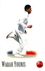 Tarjeta de cricket de Pakistán 1996 1997 Waqar Younis emergente - Imagen 1 de 2