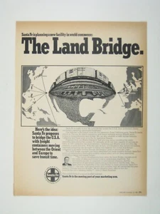 Santa Fe The Land Bridge 1960s Vintage Print Ad Freight Shipping Train Freight - Picture 1 of 2