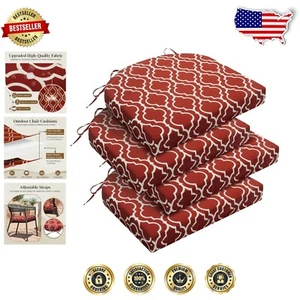 Cushions for Outdoor Chairs in Red Gourd - Waterproof, Firm Support, Set of 4 - Picture 1 of 9