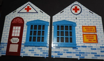 Vintage Remco Tin Litho Tiny Doll Hospital Replacement Sides with windows 1960's - Image 1 of 4