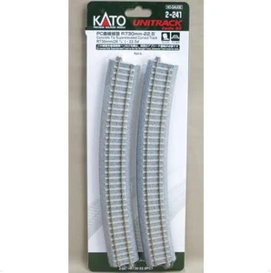 Kato 2-241 Rail Courbe / Curve Track Concrete Tie Inclined R730 22.5° 4pcs - HO - Picture 1 of 1