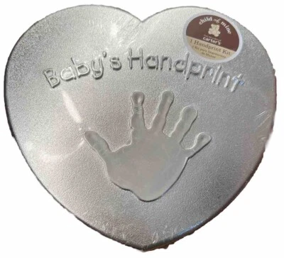 Carters Baby Handprint Kit Child Of Mine Heart Shaped Plaster (1) NEW Sealed - Image 1 of 4