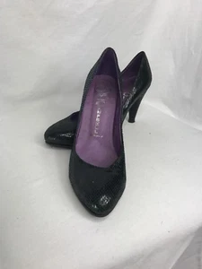Jeffrey Campbell Lane Black Snakeskin Patent Pump Size 8 - Picture 1 of 8
