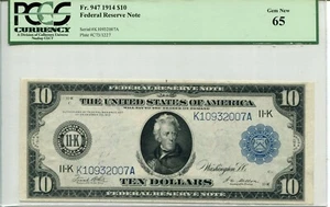 FR 947 1914 $10 Dallas Federal Reserve Note 65 GEM NEW - Picture 1 of 1