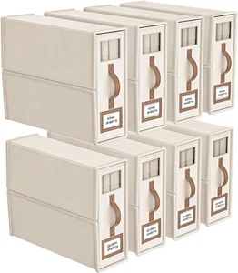 8 Pack Bed Sheets Organizers and Storage (King Size), Foldable Organizer with Ha - Picture 1 of 12
