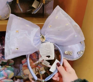 Disney authentic rhinestone blue big bow minnie mouse ear headband disneyland - Picture 1 of 1