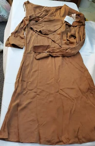 Free People 2 Piece NEW $200  Bronze Viktoria set Long Skirt & Shirt Size 4  HK - Picture 1 of 9
