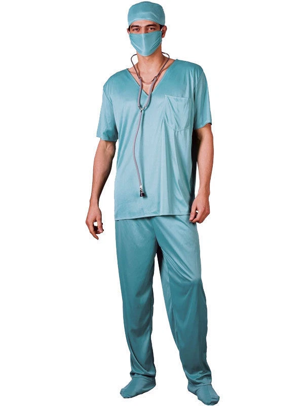 Vestido fantasia masculino ER médico cirurgião esfoliante hospital roupa enfermeira Halloween   - Imagem 1 de 1