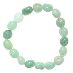 CHARGED Green Aventurine Crystal Nugget Bracelet + Selenite Puffy Heart Charger - Picture 1 of 7