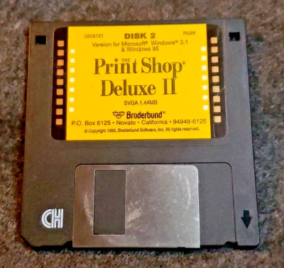 Broderbund The Print Shop Deluxe DISK #2 ONLY WIN 3.1 & 95 (DS2D2) - Image 1 of 4