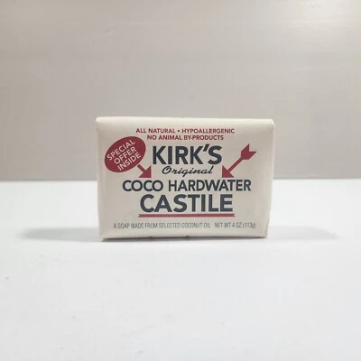 Barra de jabón de Castilla de agua dura original Kirk's de colección aceite de coco 4 oz sellado Foto 1 de 4