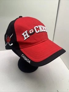 Kanada Hockey Kappe verstellbarer Riemen Mütze schwarz & rot kanadische Flagge - Bild 1 von 12