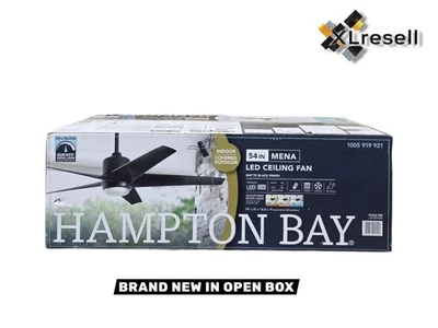 Hampton Bay Mena 54 in. Matte Black Ceiling Fan w/ LED Light & Remote Control - Image 1 of 4