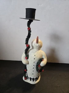 Vintage Abt. 56 Schneemann mit Girlande Kegel Kerzenhalter - Bild 1 von 4