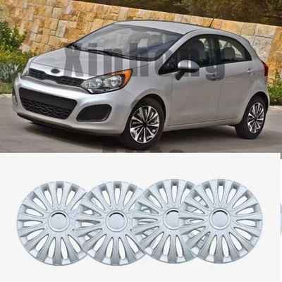 15" inch Hubcaps For Kia Rio 2002-2024 Wheel Rim Covers Snap On Silver 4pcs Foto 1 de 4