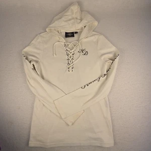 Harley Davidson Hoodie Henley Waffel Thermo verzierte Nieten Biker Damen Med  - Bild 1 von 9