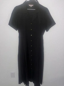 Nanette Lepore Dress Women's Size 12 Black Lace Short Sleeve Sheath Feminine - Picture 1 of 6