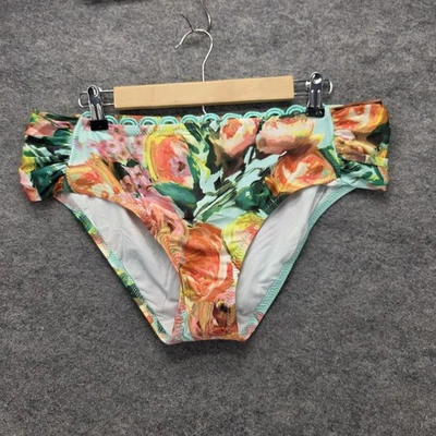 Becca Bikini Bottom Womens 1X 16-18 Multicolor Floral Print High Waist Swim - Image 1 of 4